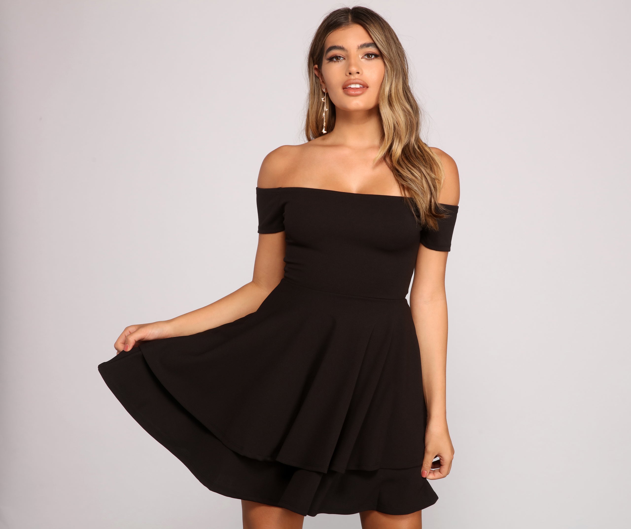 Main Flame Off Shoulder Dress