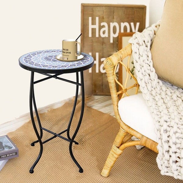 Saint Birch Modern MultiColor Mosaic Accent Table