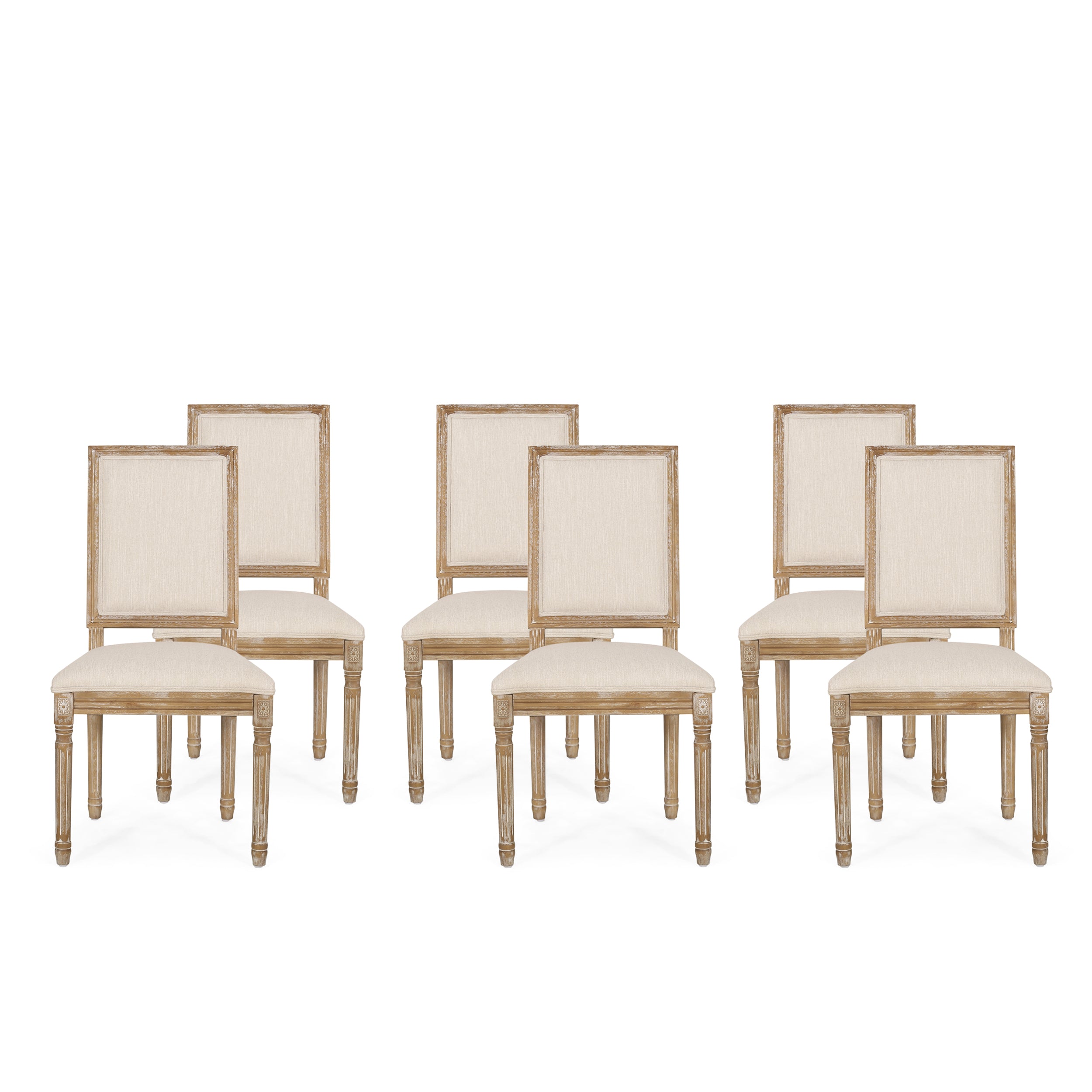 Amy French Country Wood Upholstered Dining Chair (Set of 6)