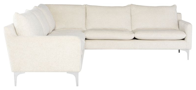 Nuevo Furniture Anders 2pc Sectional Sofa in Silver Base   Midcentury   Sectional Sofas   by Unlimited Furniture Group  Houzz