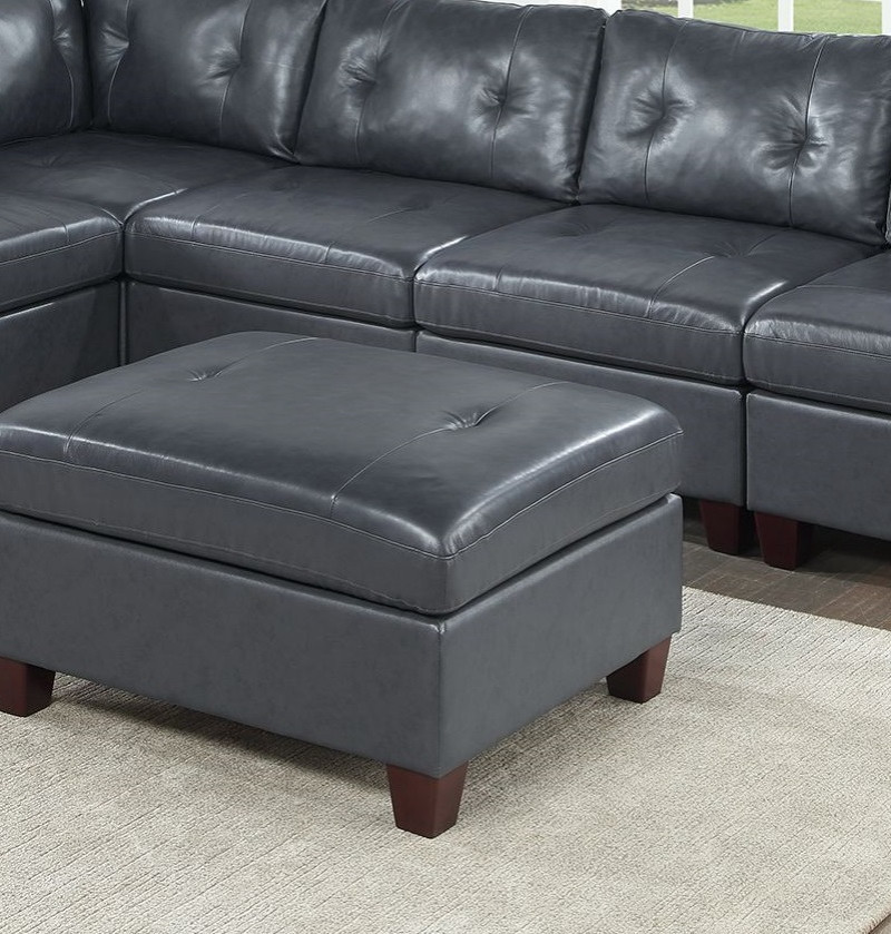 Genuine Leather/Top Grain Leather Blackce Ottoman Living Room Lounge Tufted   Transitional   Footstools And Ottomans   by Forest Grass  Houzz