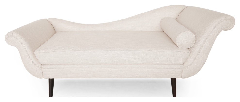 Jakyrah Contemporary Chaise Lounge with Scroll Arms   Midcentury   Indoor Chaise Lounge Chairs   by GDFStudio  Houzz