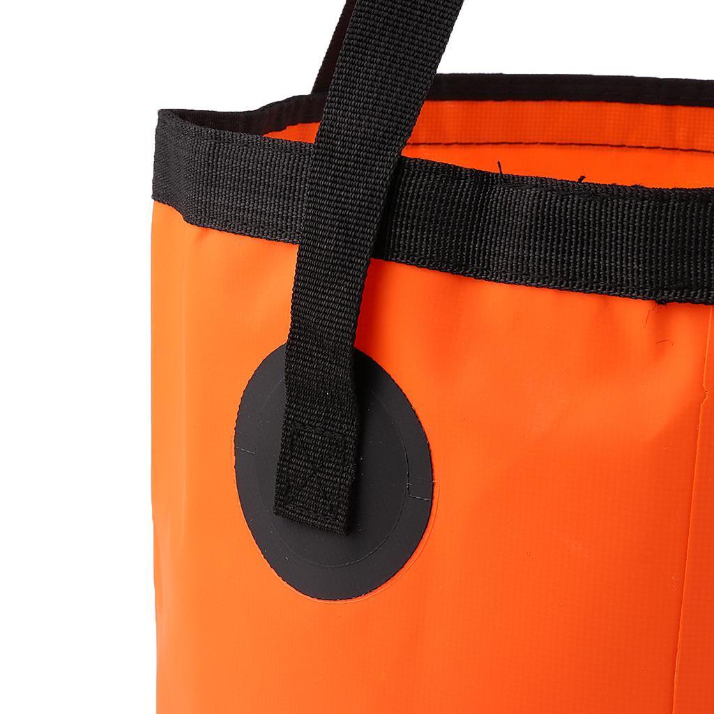 12L 20L Portable Collapsible Washbasin Bucket Camping Fishing Boat Water Fishing Pot - Orange, 12L