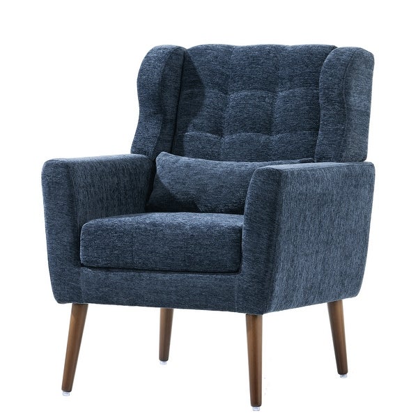 Modern Accent Chair Upholstered Foam Filled Living Room Chairs Comfy Reading Chair with Chenille Fabric Lounge for Living Room