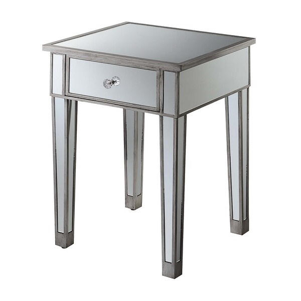 Silver Orchid Talmadge Mirrored 1 Drawer End Table