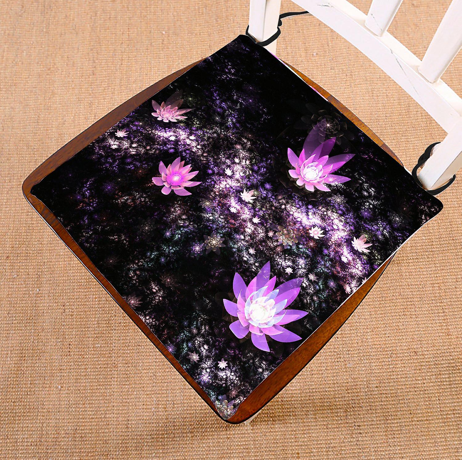 Artwork Chair Pad， Colorful Fractal Floral Garden Seat Cushion Chair Cushion Floor Cushion 50x50 Cm