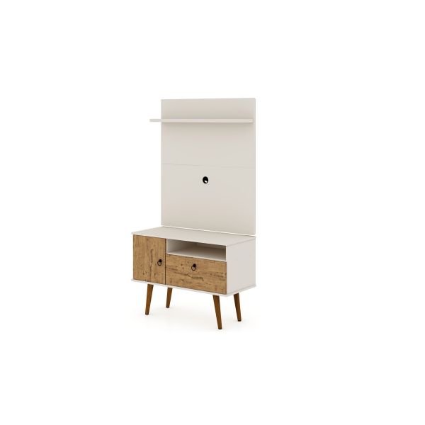 Tribeca 35.43 TV Stand and Panel in Off White and Nature