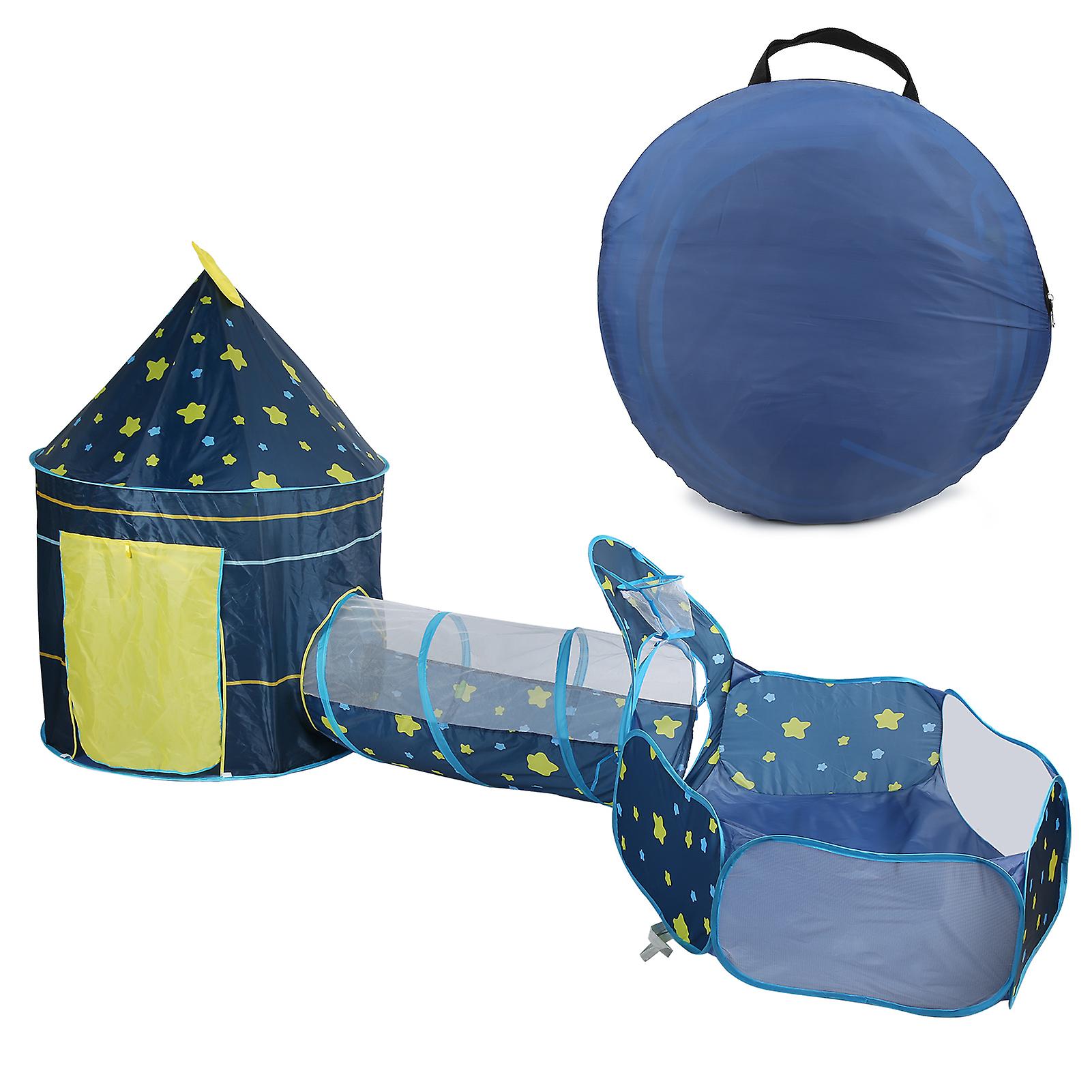 3pcs Baby Tent Kid Crawling Tunnel Play Tent Indoor Children Toddler Toy Ball Poolblue