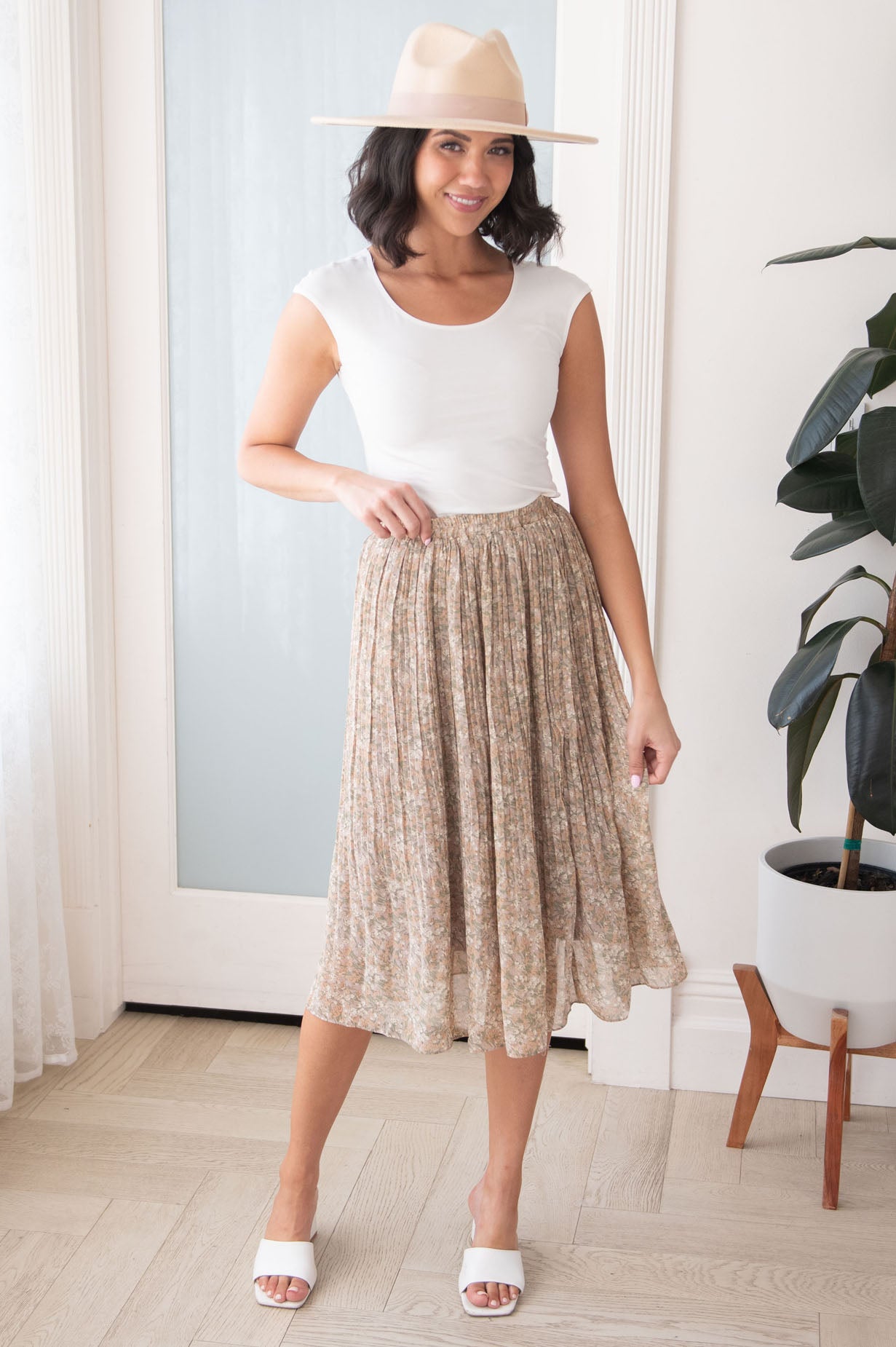 Fall Blooms Modest Pleat Skirt