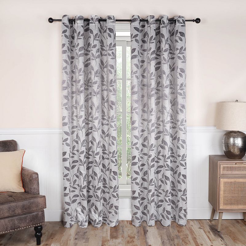 Superior Leaves Insulated Thermal 2-Pack Blackout Grommet Window Curtain Panels