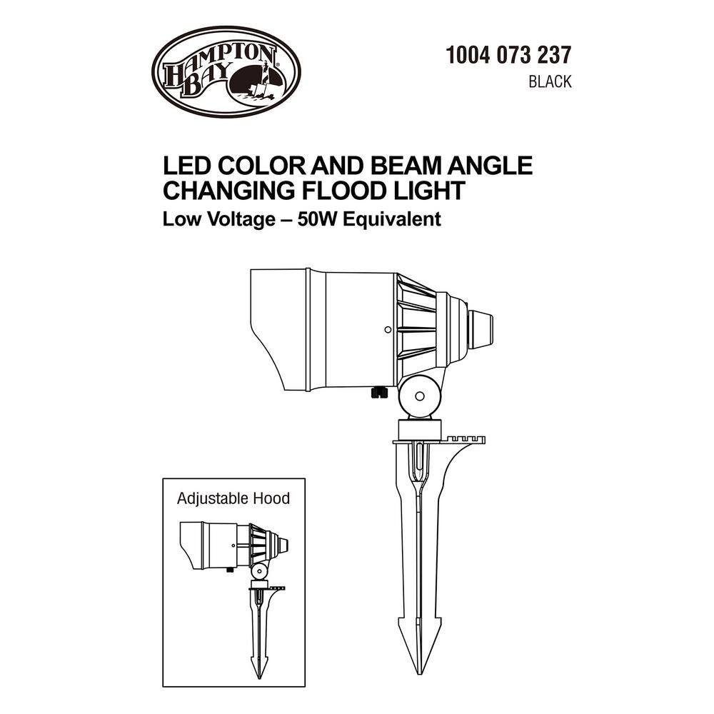 Hampton Bay LED Color Changing Flood Light with Adjustable Beam Angle IWH1501L-6