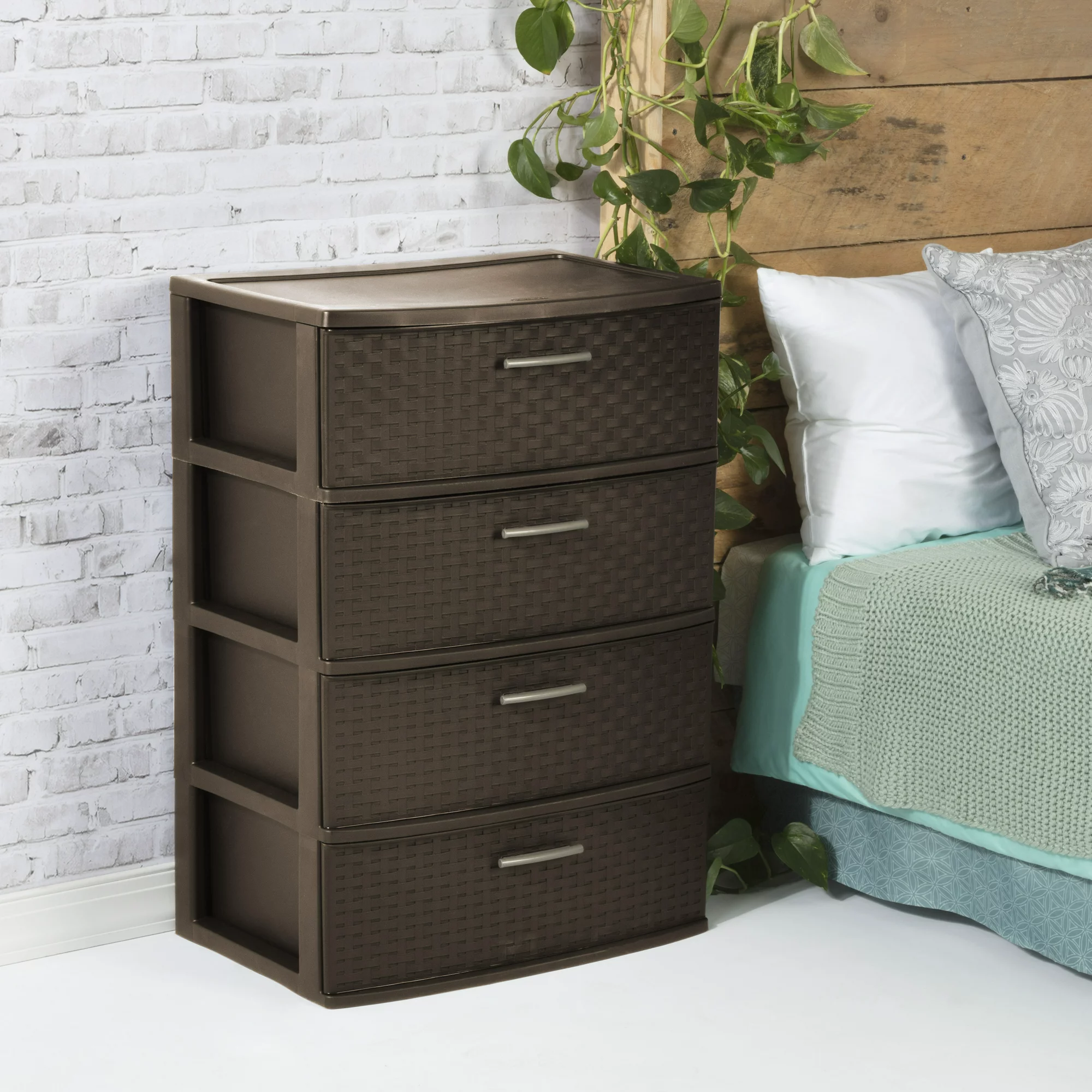 4 Drawer Wide Weave Tower Espresso