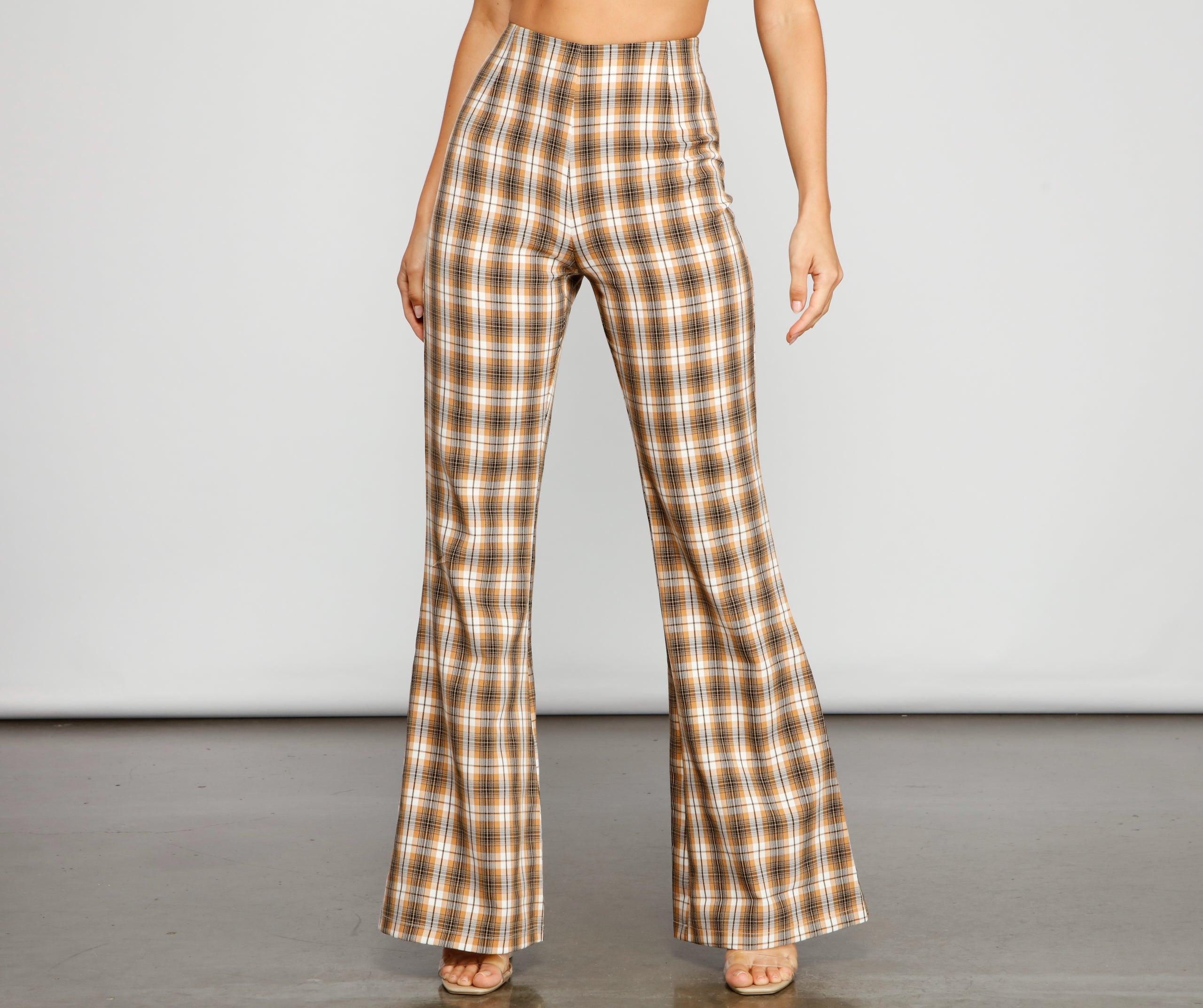 Bring The Flare Plaid Pants