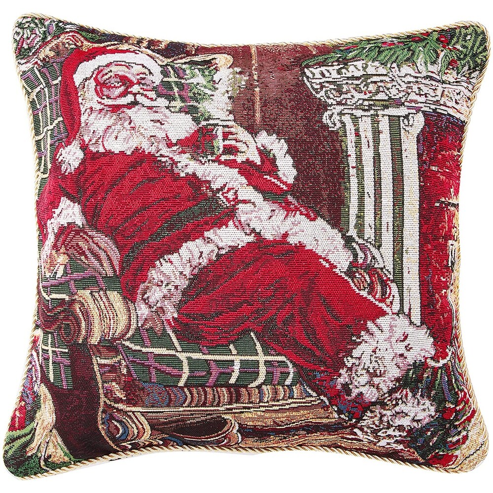 Violet Linen Seasonal Xmas Christmas Holiday Bliss Pattern Decorative Throw Pillow