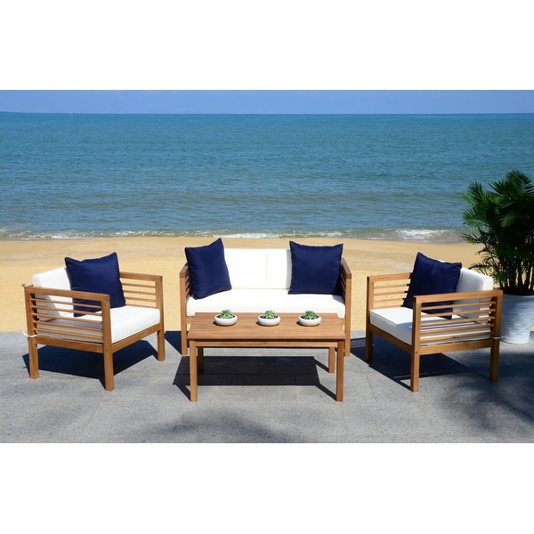 SAFAVIEH Outdoor Living Alda 4piece Set with Accent Pillows