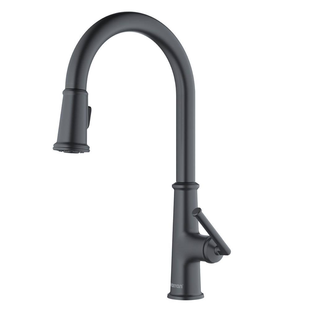 Karran Elwood Single Handle Pull Down Sprayer Kitchen Faucet in Gunmetal Grey KKF330GG