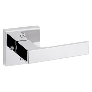 Kwikset Singapore Square Polished Chrome BedBath Door Handle with Lock 730SAL26SQ6ALRC