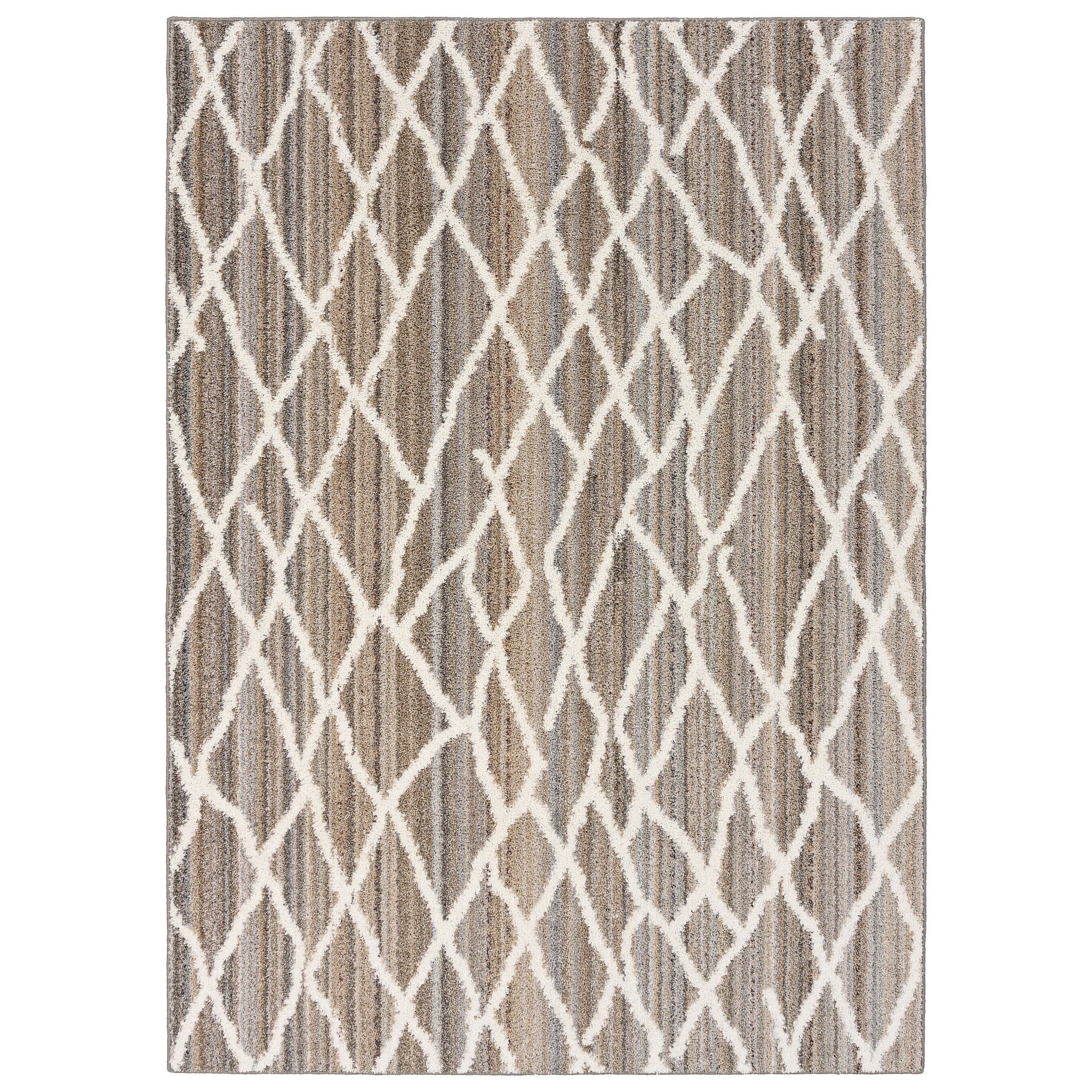 Mainstays Diamond Stripe 5 ft. x 7 ft. Area Rug Earth Tone/White