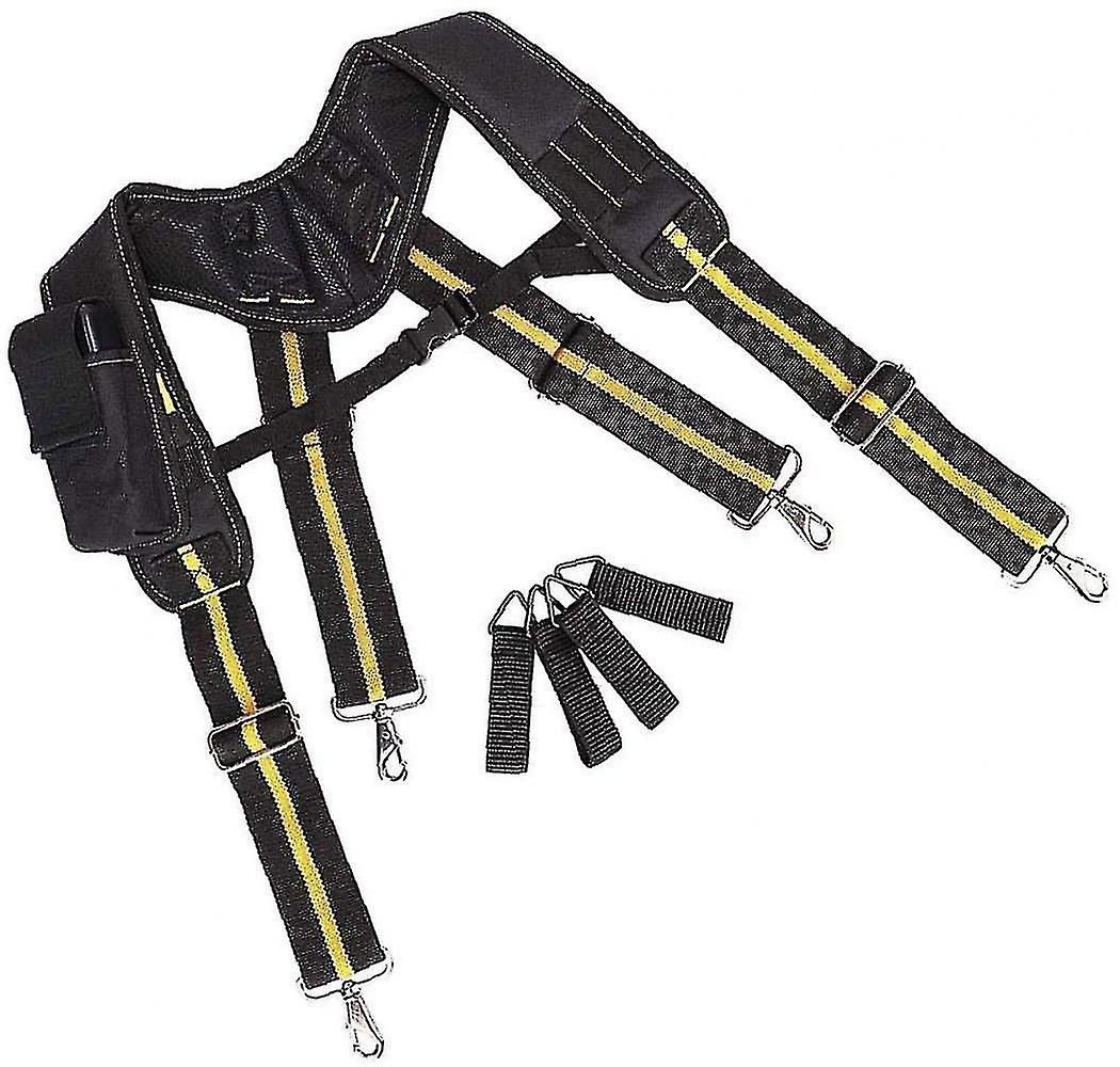 Tool Belt Suspenders Padded Heavy Duty Adjustable Strap With Pocket Clips For