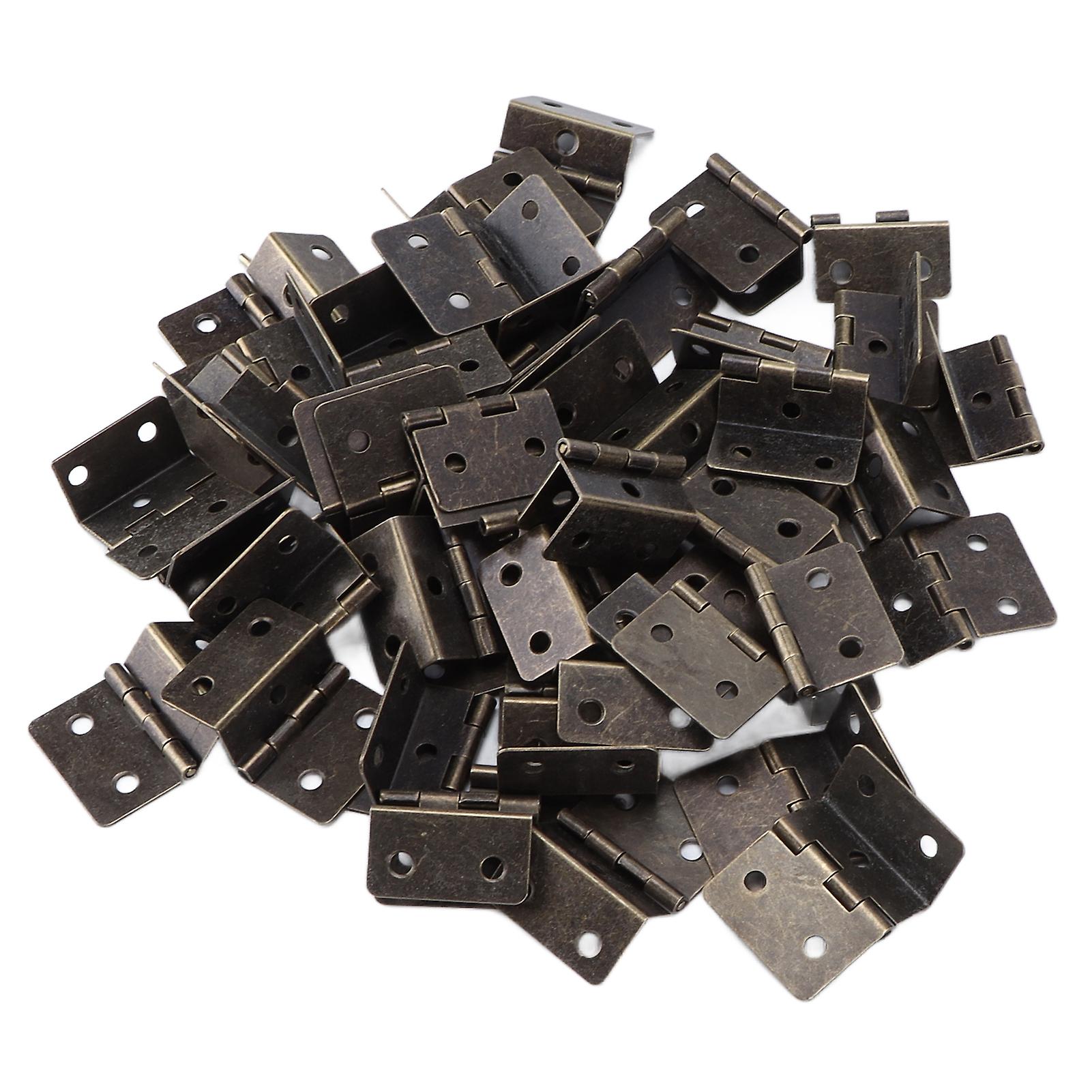 50pcs Hinges Appearance Electroplating Durable Iron Material Wooden Boxes Repairing Accessories With Screwsgreen Bronze