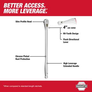 MW 12 in. Drive 24 in. Breaker Bar with Extended Ratchet Set (4-Piece) 48-22-9013-9005-9037-9050