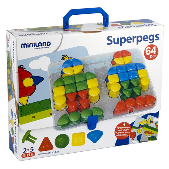 Miniland Educational MLE95080 Super Pegs Board  4 ...