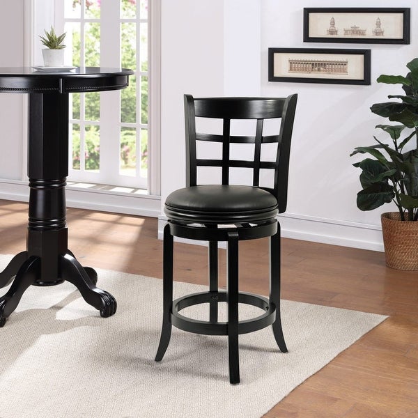 24in. High Back Swivel Wood Counter Stool