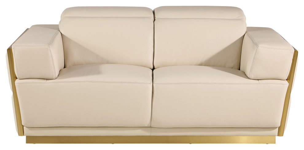 Enzo Top Grain Italian Leather Loveseat   Modern   Loveseats   by Luxuriant Furniture  Houzz