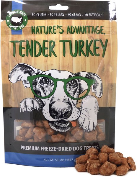 Nature's Advantage Grain-Free Tender Turkey Freeze-Dried Dog Treats， 5-oz bag