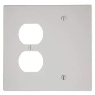 Leviton White 2-Gang 1-Toggle1-Duplex Wall Plate (1-Pack) 80508-W