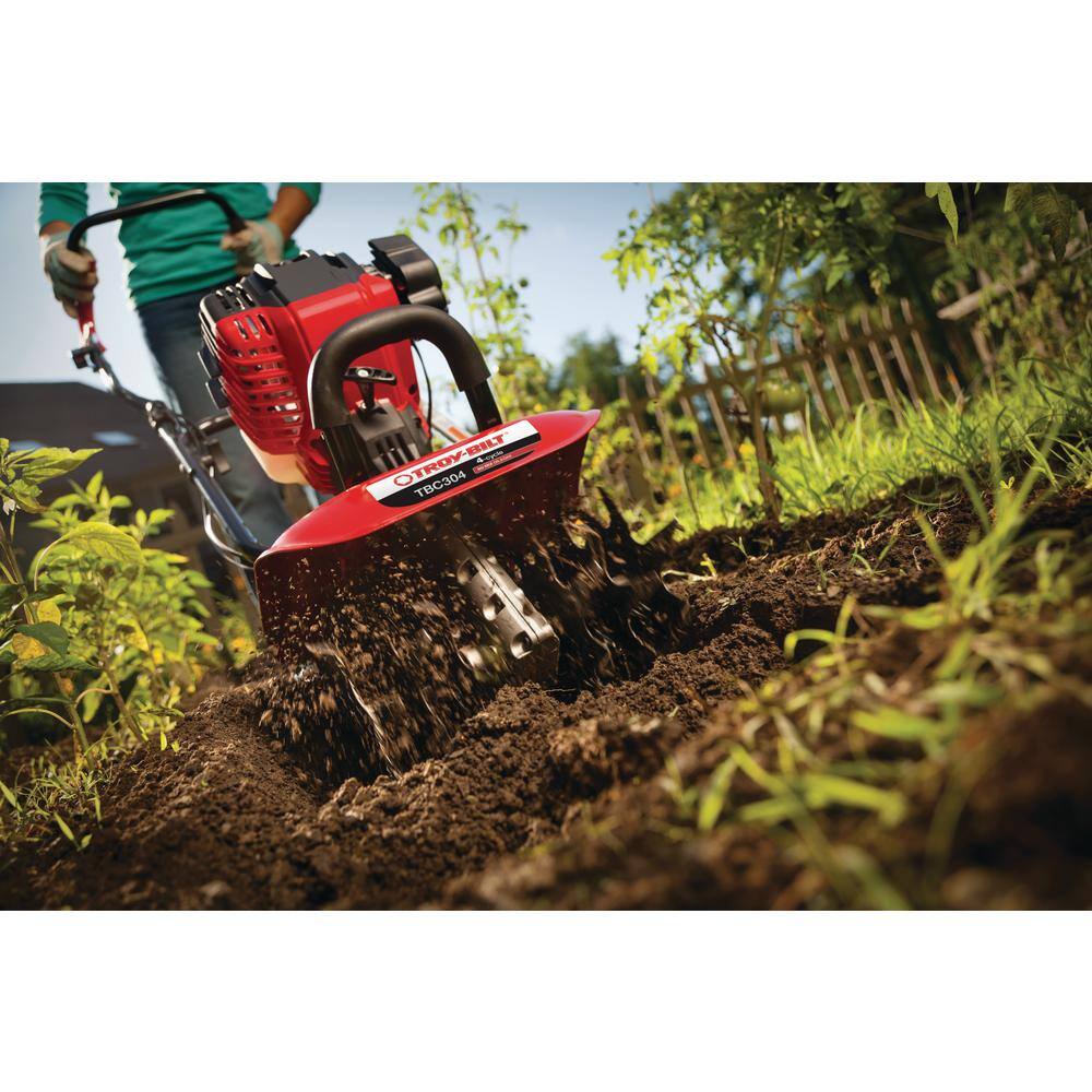 Troy-Bilt TBC304 12 in. 30cc 4-Cycle Gas Cultivator with Adjustable Cultivating Widths TBC304