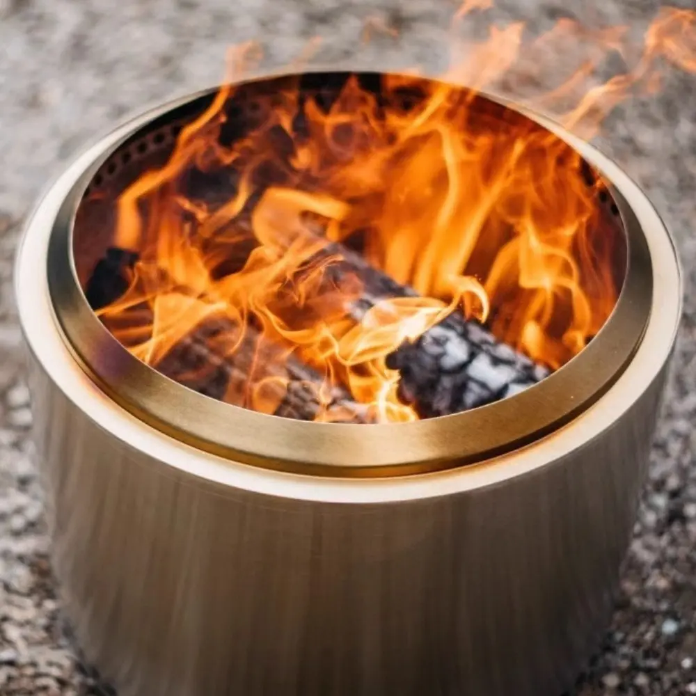 Wildrex Smokeless Round Portable Fireplace box Stainless Steel Firepits Clean Burning Fire Bowl Outdoor camping Fire Pit