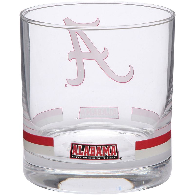 Alabama Crimson Tide Banded Rocks Glass