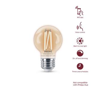 Philips 40-Watt Equivalent G16.5 Smart Wi-Fi LED Tuneable White Light Bulb Powered by WiZ with Bluetooth (1-Pack) 567271