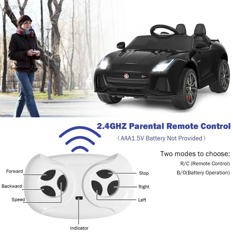 12V Jaguar F-Type SVR Licensed Kids Ride On Car, Battery Powered Riding Toy Car with Remote Control