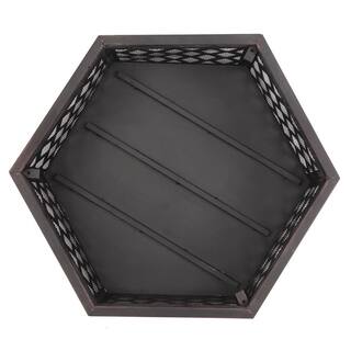 22 in. W x 22.6 in. H Outdoor Hexagonal Iron Wood Burning Cupreous Fire Pit LPF-06542003