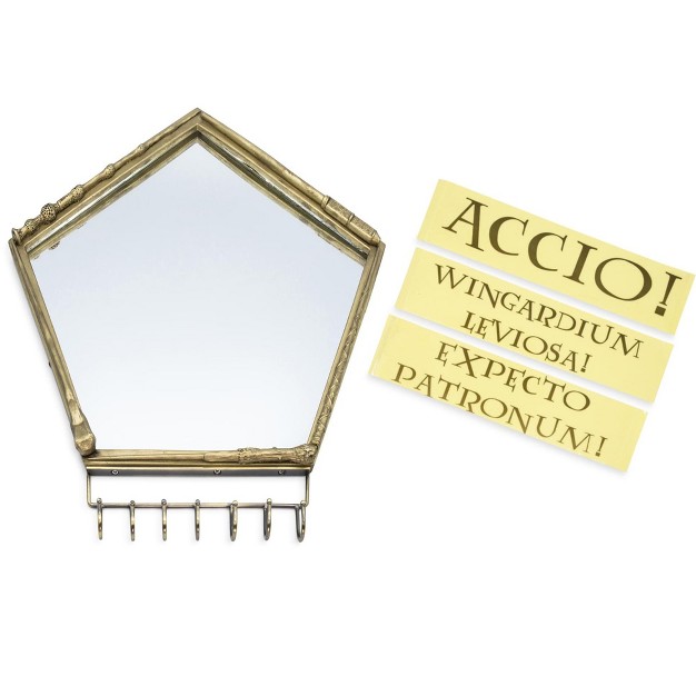 Ukonic Harry Potter Wand Wall Mirror With Jewelry Hooks Storage Rack