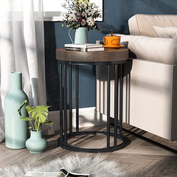 Side Table Modern Nightstand Round Side End Accent Table Bedside Table