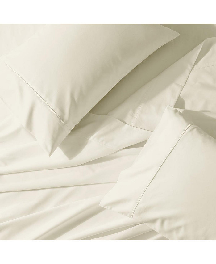 Egyptian Linens Cool and Crisp Percale Cotton Sheet Set - Made in USA， Full