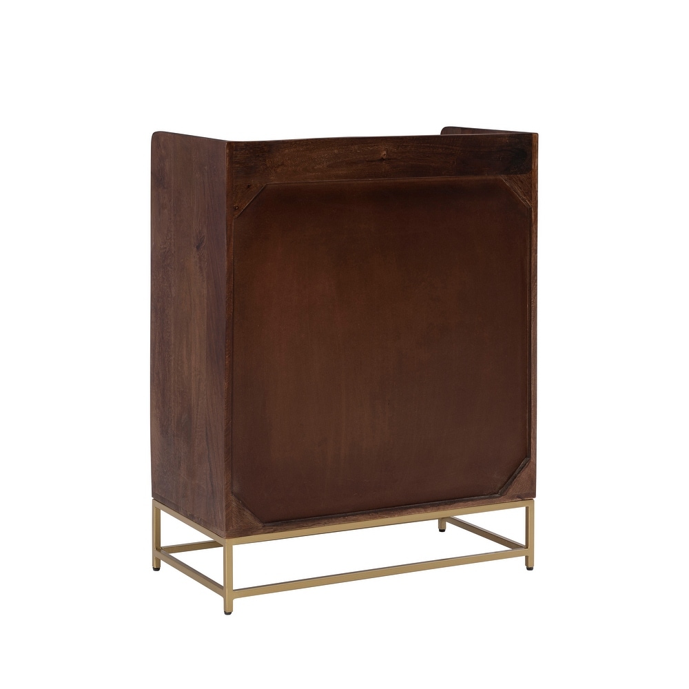 Spence Wooden Bar Cabinet with Marble Top