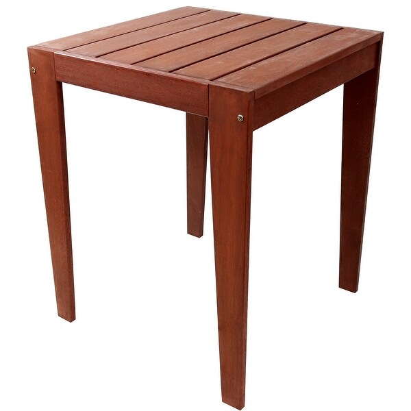 Sunnydaze Meranti Wood with Mahogany Teak Oil Finish Outdoor Table