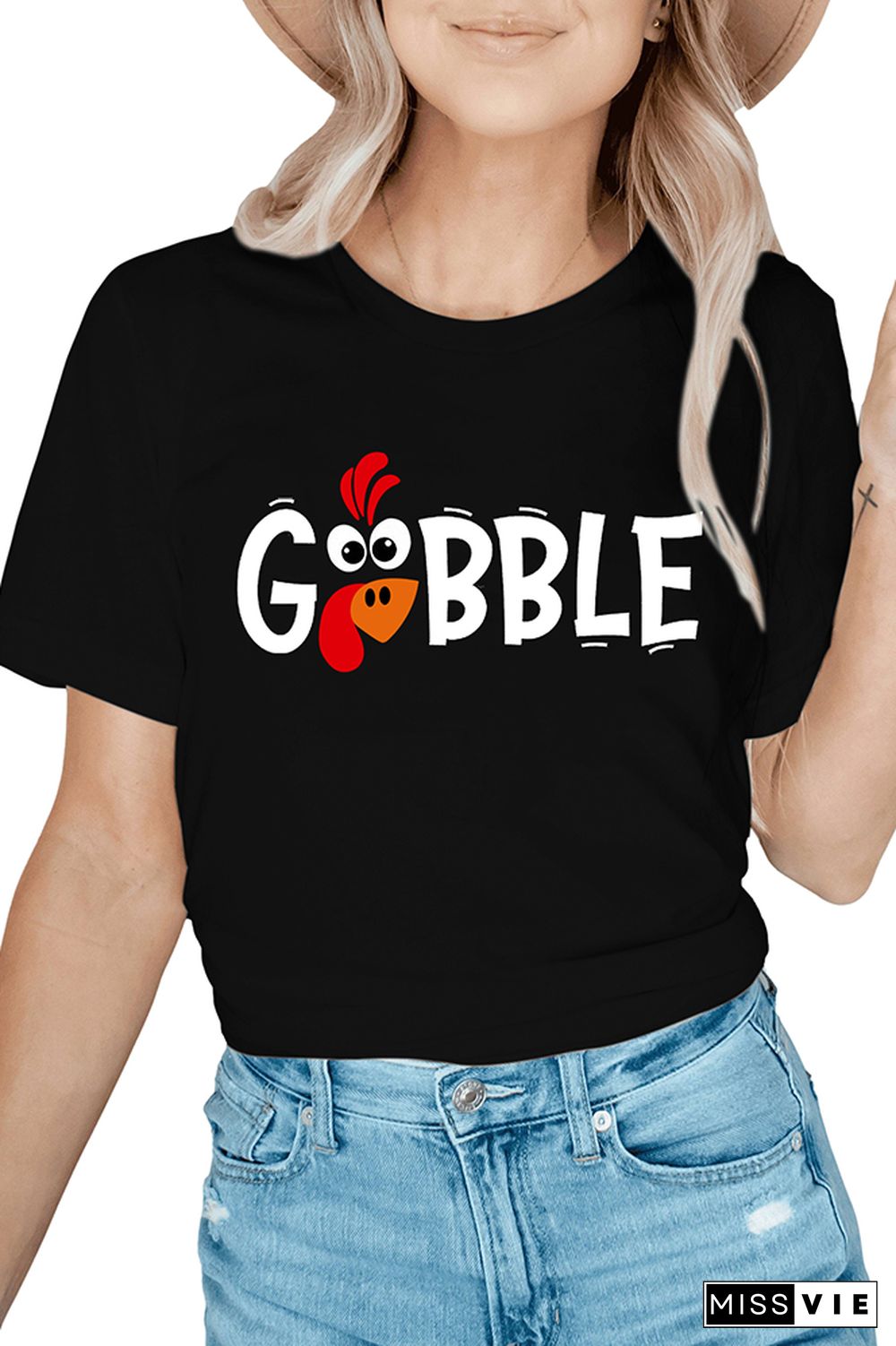 GOBBLE Printed Tees for Women Wholesale Short Sleeve T shirts Top