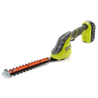 RYOBI ONE+ 18V Cordless Grass Shear and Shrubber Trimmer with 2.0 Ah Battery and Charger P2980