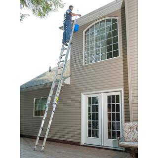 Werner 24 ft. Aluminum 3 Section Compact Extension Ladder with 225 lbs. Load Capacity Type II Duty Rating D1224-3