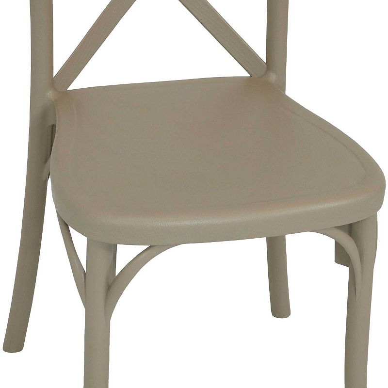 Sunnydaze Bellemead Plastic Patio Dining Chair - Coffee - Set of 2