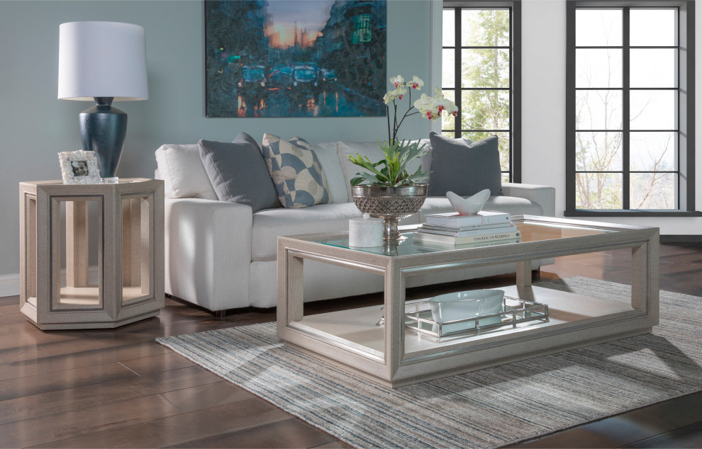 Zeitgeist Linen Hexagonal End Table   Transitional   Side Tables And End Tables   by HedgeApple  Houzz