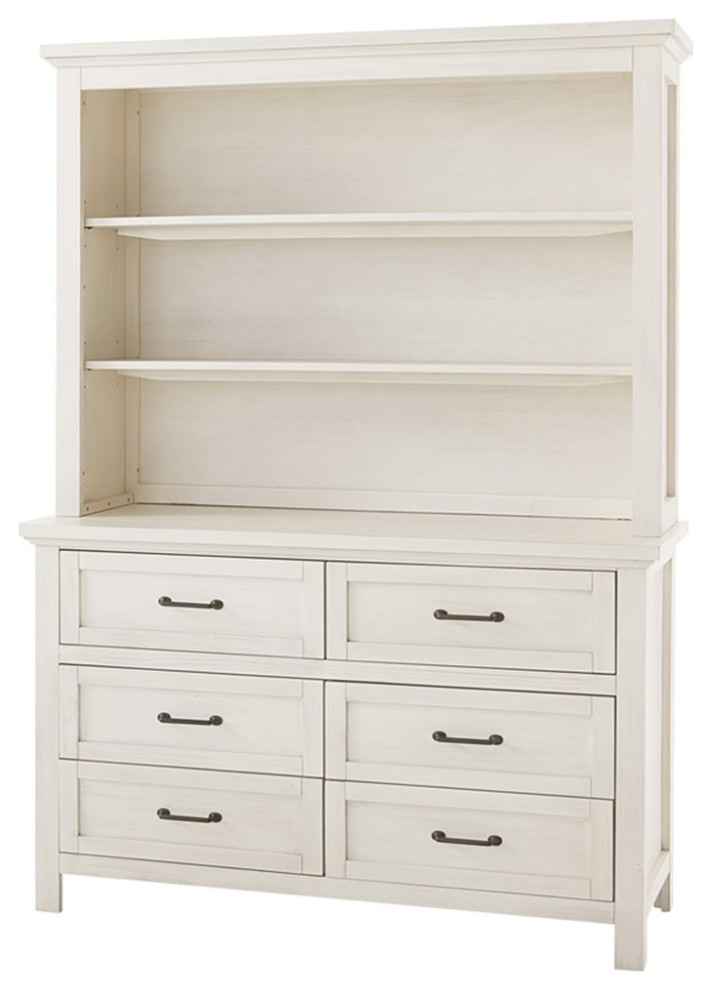 Westwood Design Westfield Traditional Hutch / Bookcase   Brushed White Finish   Farmhouse   Bookcases   by Homesquare  Houzz