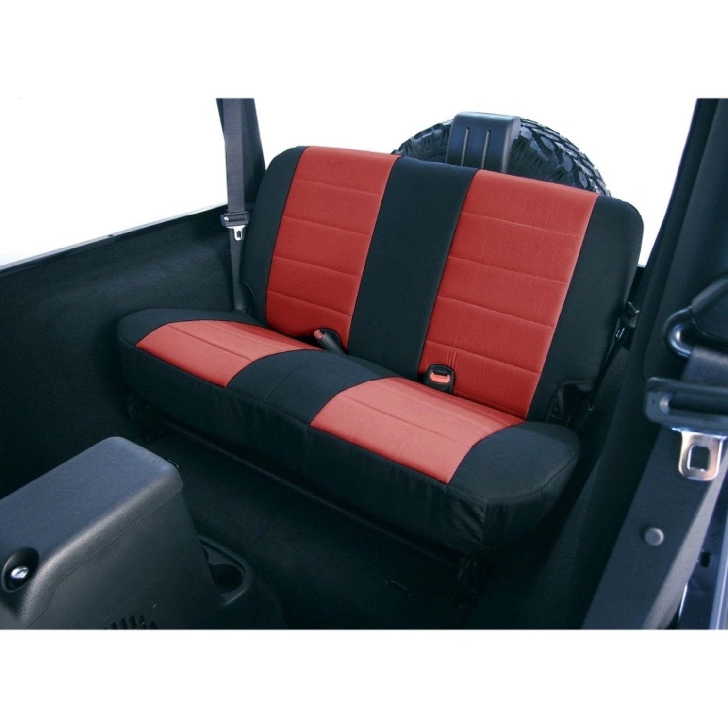 Rugged Ridge 13263.53 Seat Cover， Rear， Neoprene Red; 03-06 Jeep Wrangler TJ