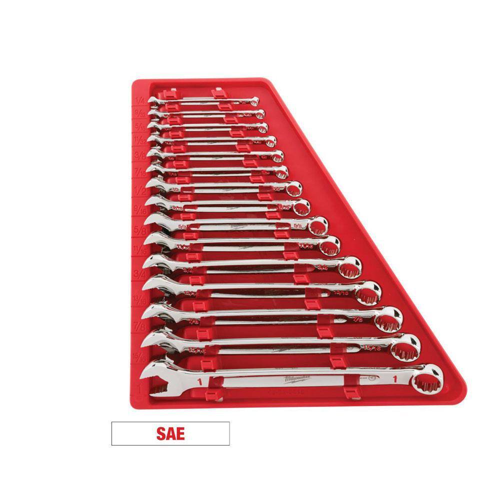 MW Combination SAE Wrench Mechanics Tool Set (15-Piece) 48-22-9415