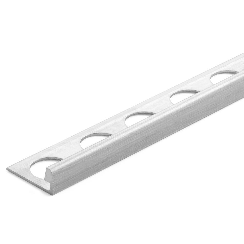 TrimMaster Pro Pack Silver 38 in. x 98-12 in. Aluminum L-Shaped Tile Edging Trim 10-Pack H8702PPMF98